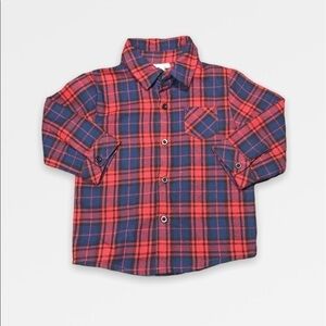 Red  Plaid Button Down Shirt